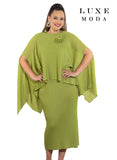 Luxe Moda 462 kiwi green dress