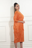 Luxe Moda 463 orange fringe maxi dress
