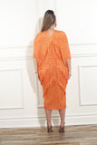 Luxe Moda 463 orange fringe maxi dress