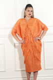 Luxe Moda 463 orange fringe maxi dress