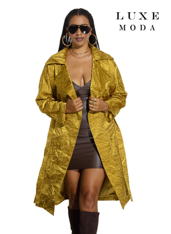 Luxe Moda 464 mustard coat