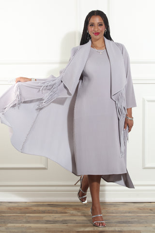 Luxe Moda 466 Silver jacket dress