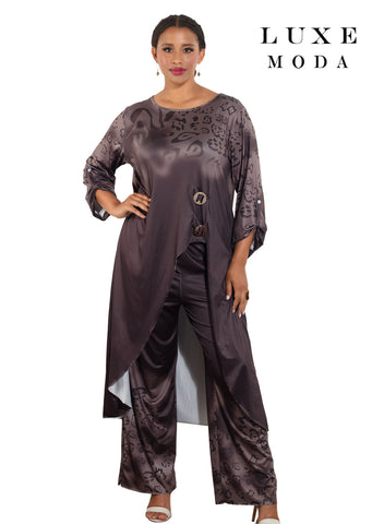 Luxe Moda 470 brown pant suit