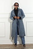 Luxe Moda 486 denim trench coat