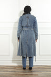Luxe Moda 486 denim trench coat
