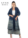 Luxe Moda 487 blue denim Pant suit