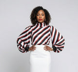 Red Lantern Sleeve Collar Top