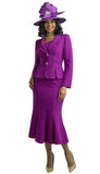 Lily & Taylor 2834 magenta skirt suit