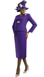 Lily & Taylor 3052 purple skirt suit
