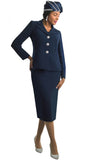 Lily & Taylor 3895 navy blue skirt suit