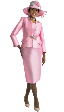 Lily & Taylor 3953 pink skirt suit