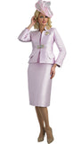 Lily & Taylor 3953 rose pink skirt suit