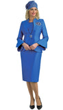 Lily & Taylor 4140 royal blue skirt suit