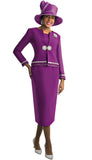 Lily & Taylor 4272 magenta skirt suit