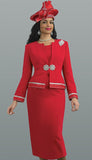 Lily & Taylor 4272 red skirt suit