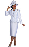 Lily & Taylor 4343 white skirt suit