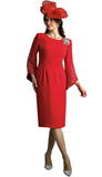Lily & Taylor 4385 red French crepe dress