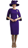 Lily & Taylor 4397 cogic purple dress