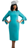 Lily & Taylor 4524 teal dress