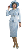 Lily & Taylor 4576 baby blue skirt suit