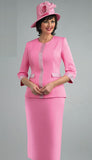 Lily & Taylor 4584 pink skirt suit
