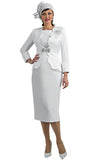 Lily & Taylor 4585 white skirt suit