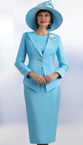 Lily & Taylor 4586 baby blue skirt suit