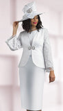 Lily & Taylor 4587 white skirt suit