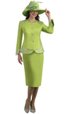 Lily & Taylor 4591 lime green skirt suit