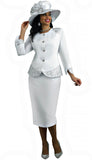 Lily & Taylor 4591 white skirt suit