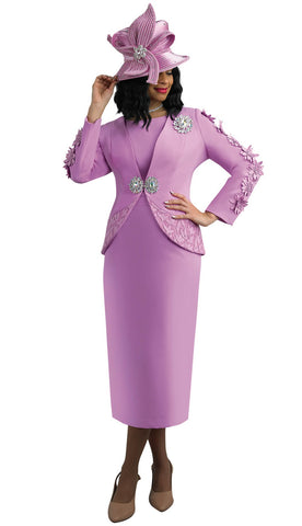 Lily & Taylor 4593 rose pink skirt suit