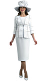 Lily & Taylor 4623 white skirt suit
