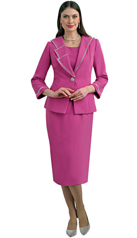 Lily & Taylor 4631 fuchsia pink skirt suit