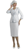 Lily & Taylor 4631 white skirt suit