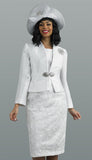 Lily & Taylor 4653 white skirt suit
