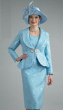 Lily & Taylor 4656 ice blue skirt suit