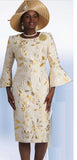 Lily & Taylor 4659 gold bell sleeve dress