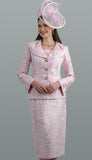 Lily & Taylor 4660 pink brocade skirt suit