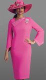 Lily and Taylor 4681 fuchsia pink dress