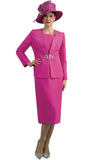 Lily & Taylor 4683 fuchsia pink skirt suit