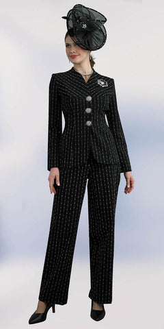 Lily and Taylor 4754 black pant suit