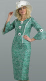 Lily and Taylor 4756 green skirt suit
