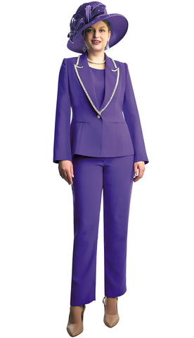 Lily & Taylor 4785 purple pant suit
