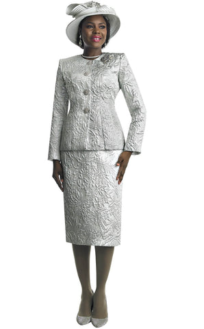 Lily & Taylor 4805 white skirt suit