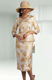 Lily & Taylor 4819 gold skirt suit