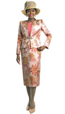 Lily & Taylor 4855 pink brocade skirt suit