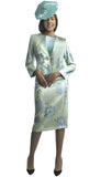 Lily & Taylor 4855 mint green skirt suit