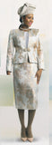 Lily & Taylor 4855 silver skirt suit