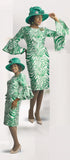 Lily & Taylor 4858 emerald green bell sleeve dress