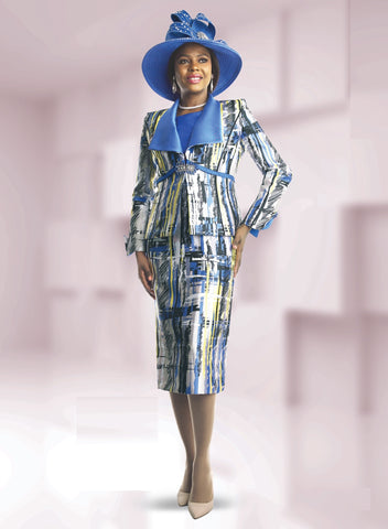 Lily & Taylor 4870 royal skirt suit